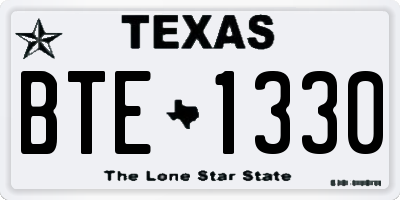 TX license plate BTE1330
