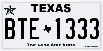 TX license plate BTE1333