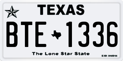 TX license plate BTE1336