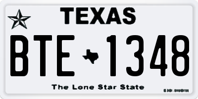 TX license plate BTE1348