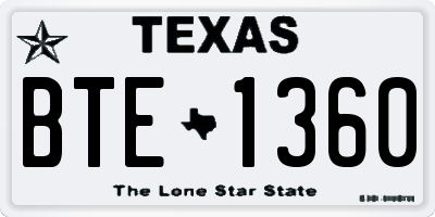 TX license plate BTE1360