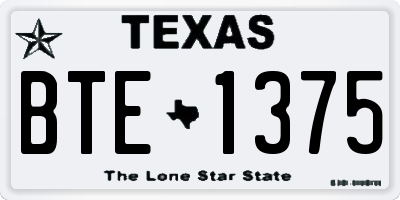TX license plate BTE1375