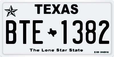TX license plate BTE1382