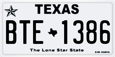 TX license plate BTE1386