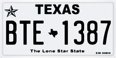 TX license plate BTE1387
