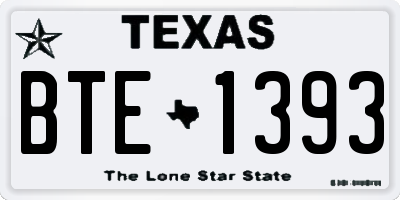 TX license plate BTE1393