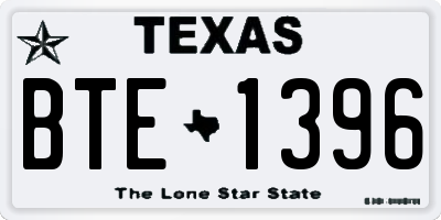 TX license plate BTE1396
