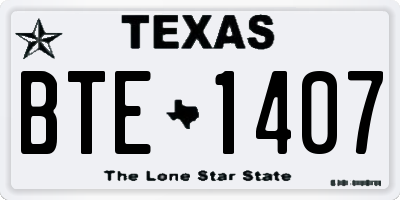 TX license plate BTE1407
