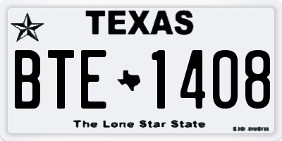 TX license plate BTE1408