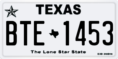 TX license plate BTE1453