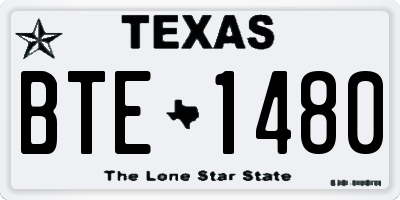 TX license plate BTE1480