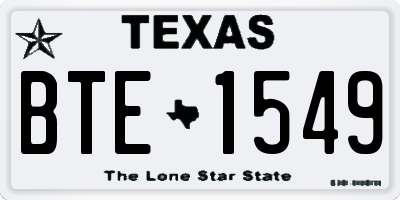 TX license plate BTE1549