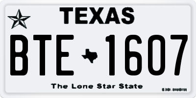 TX license plate BTE1607