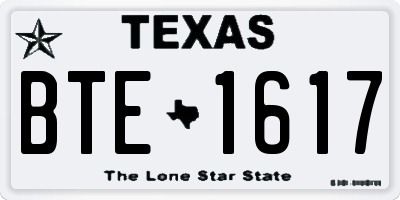 TX license plate BTE1617