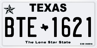 TX license plate BTE1621