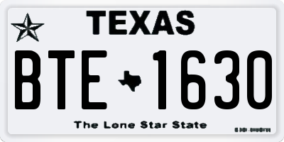 TX license plate BTE1630