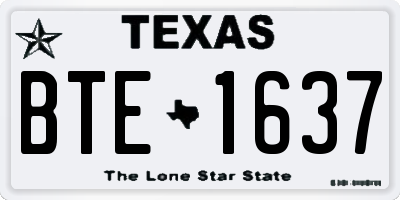 TX license plate BTE1637