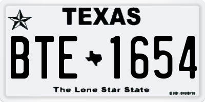TX license plate BTE1654