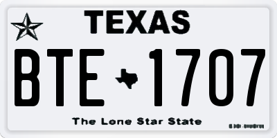 TX license plate BTE1707
