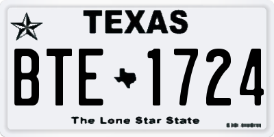 TX license plate BTE1724