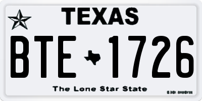 TX license plate BTE1726