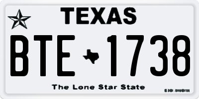 TX license plate BTE1738