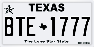 TX license plate BTE1777