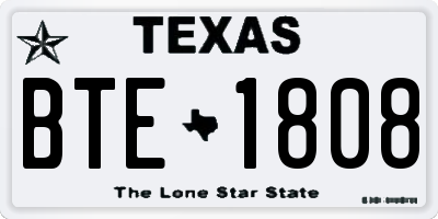 TX license plate BTE1808