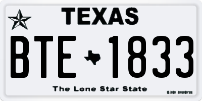 TX license plate BTE1833