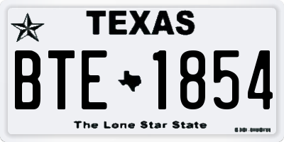 TX license plate BTE1854