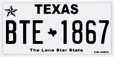 TX license plate BTE1867