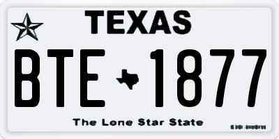 TX license plate BTE1877