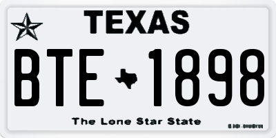 TX license plate BTE1898