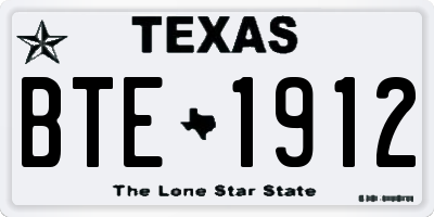 TX license plate BTE1912