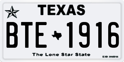 TX license plate BTE1916