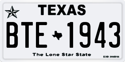TX license plate BTE1943