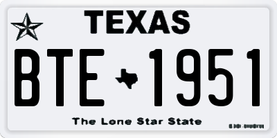 TX license plate BTE1951