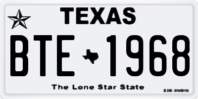 TX license plate BTE1968
