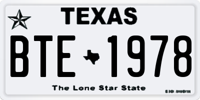 TX license plate BTE1978