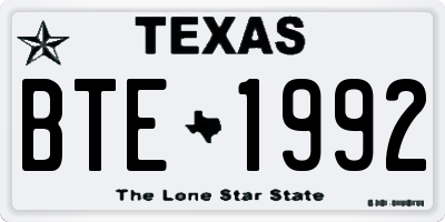 TX license plate BTE1992