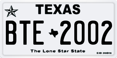 TX license plate BTE2002