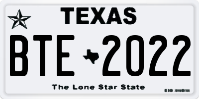 TX license plate BTE2022