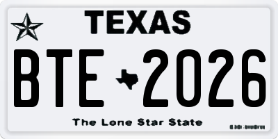 TX license plate BTE2026