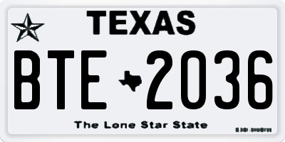 TX license plate BTE2036