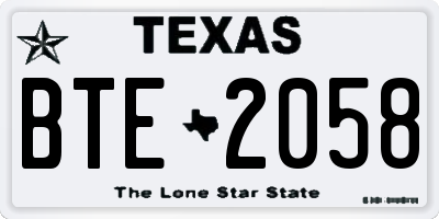 TX license plate BTE2058