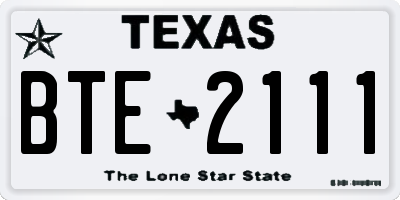 TX license plate BTE2111
