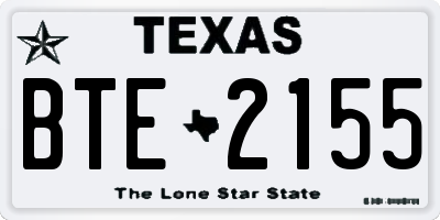 TX license plate BTE2155