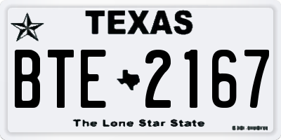 TX license plate BTE2167