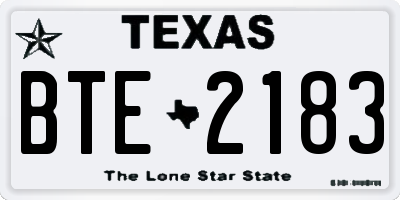TX license plate BTE2183