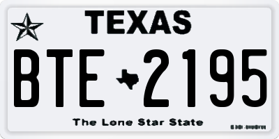 TX license plate BTE2195